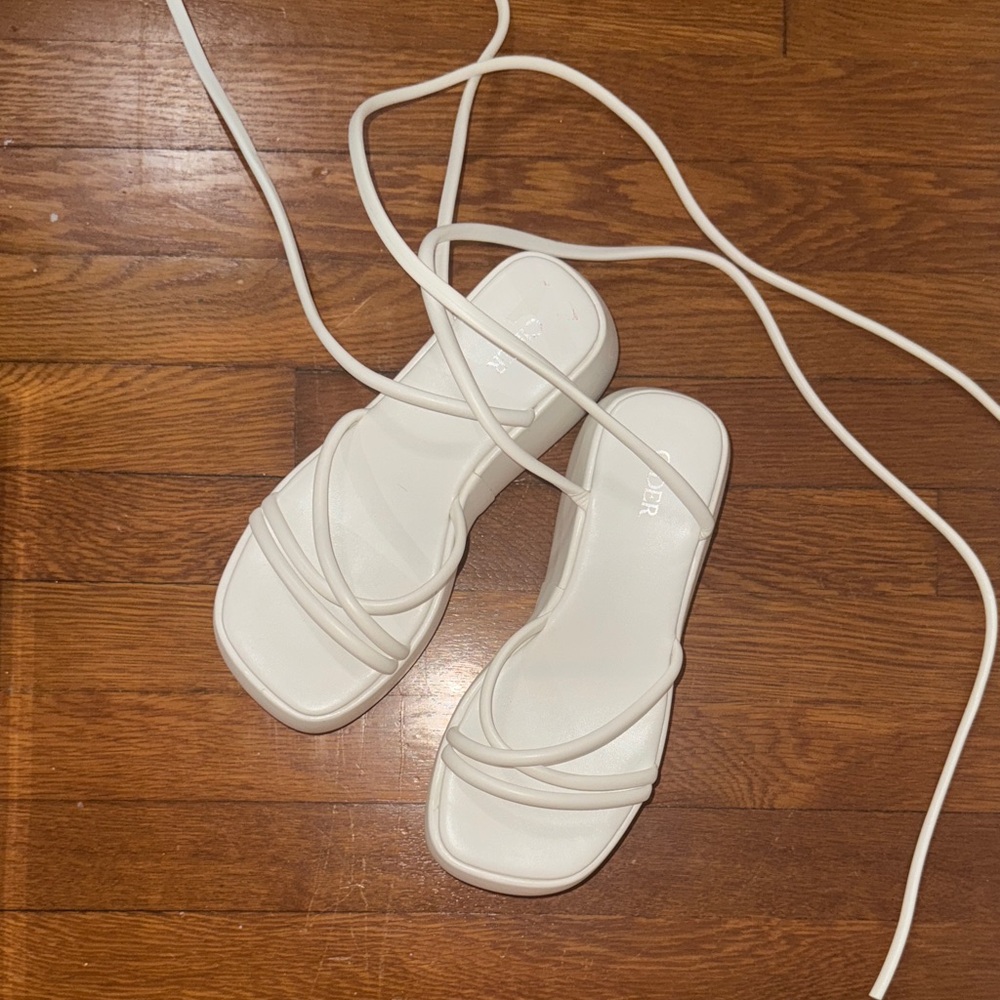 Cider White Strappy Sandals